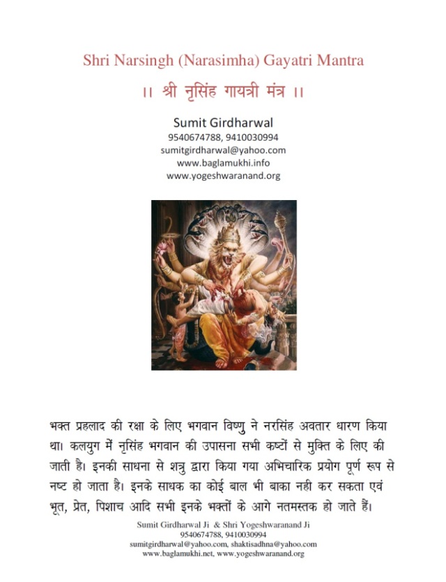 Narasimha Gayatri Mantra Sadhna Evam Siddhi in Hindi Image Part 1