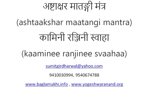 ashtakshar matangi mantra in hindi and english